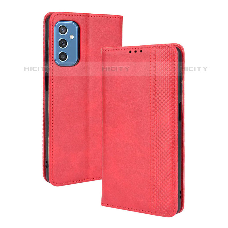 Custodia Portafoglio In Pelle Cover con Supporto BY4 per Samsung Galaxy M52 5G Rosso