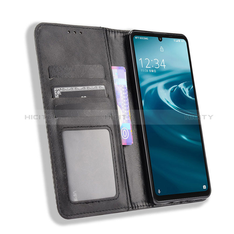 Custodia Portafoglio In Pelle Cover con Supporto BY4 per Sharp Aquos Sense6