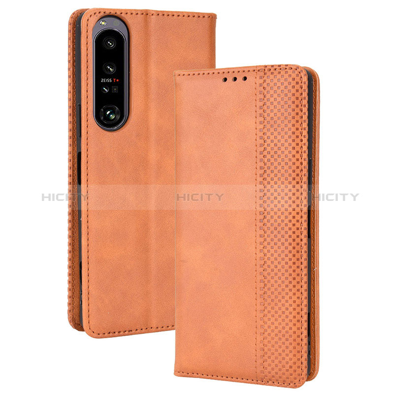 Custodia Portafoglio In Pelle Cover con Supporto BY4 per Sony Xperia 1 IV SO-51C