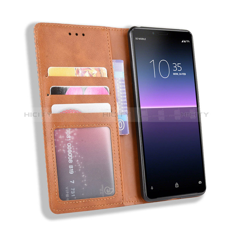 Custodia Portafoglio In Pelle Cover con Supporto BY4 per Sony Xperia 10 II