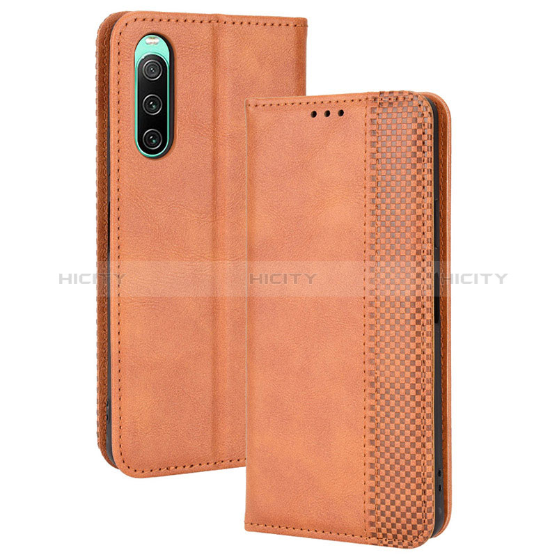 Custodia Portafoglio In Pelle Cover con Supporto BY4 per Sony Xperia 10 IV SO-52C