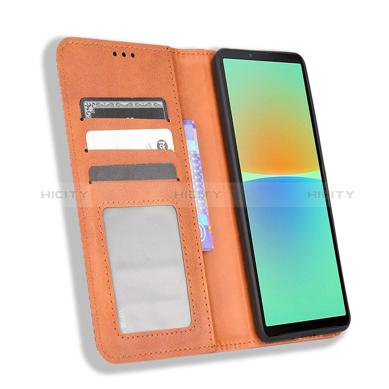 Custodia Portafoglio In Pelle Cover con Supporto BY4 per Sony Xperia 10 IV SO-52C