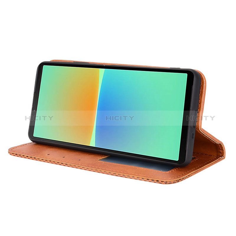 Custodia Portafoglio In Pelle Cover con Supporto BY4 per Sony Xperia 10 IV SO-52C