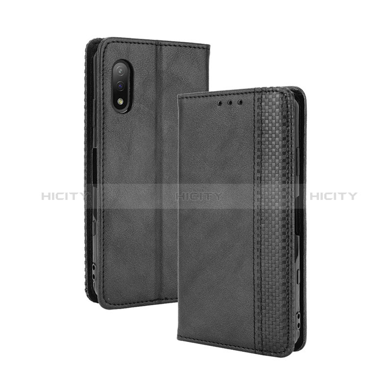 Custodia Portafoglio In Pelle Cover con Supporto BY4 per Sony Xperia Ace II Nero