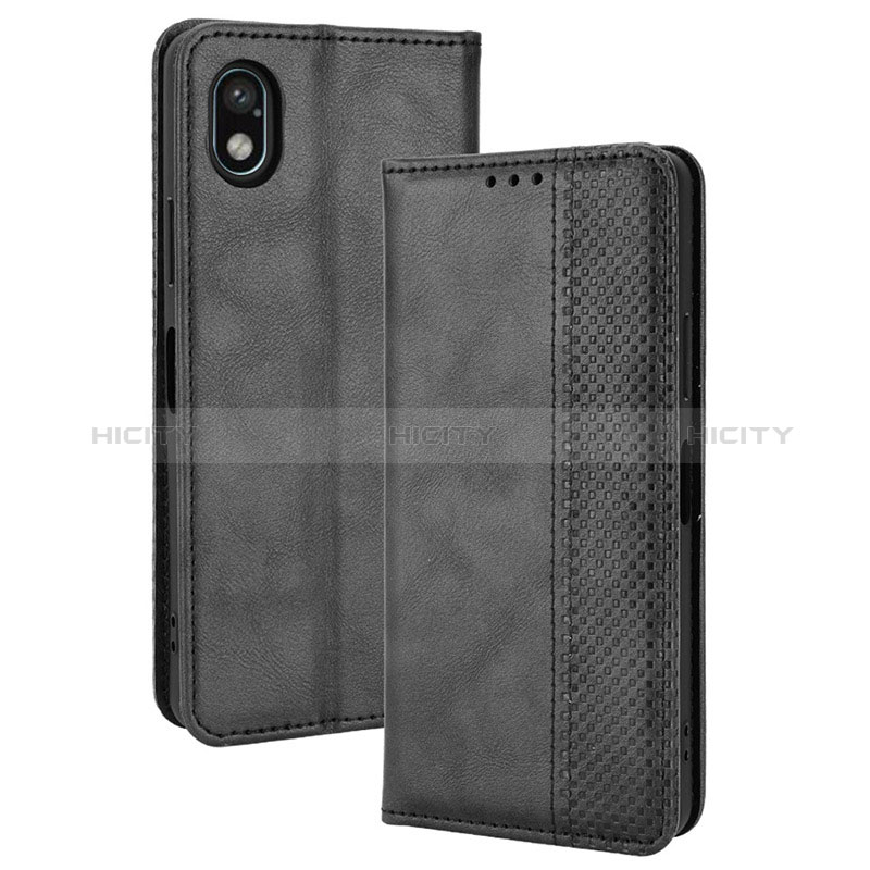 Custodia Portafoglio In Pelle Cover con Supporto BY4 per Sony Xperia Ace III Nero