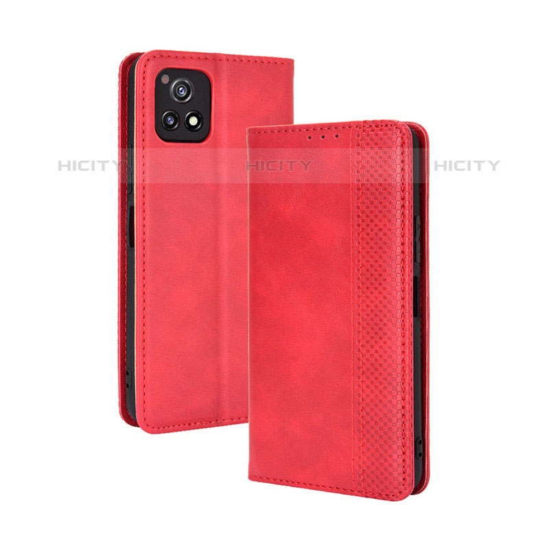 Custodia Portafoglio In Pelle Cover con Supporto BY4 per Vivo Y52s 5G Rosso