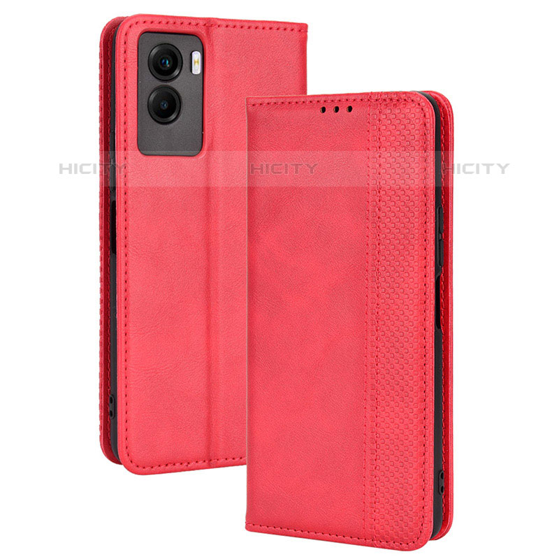 Custodia Portafoglio In Pelle Cover con Supporto BY4 per Vivo Y72t Rosso