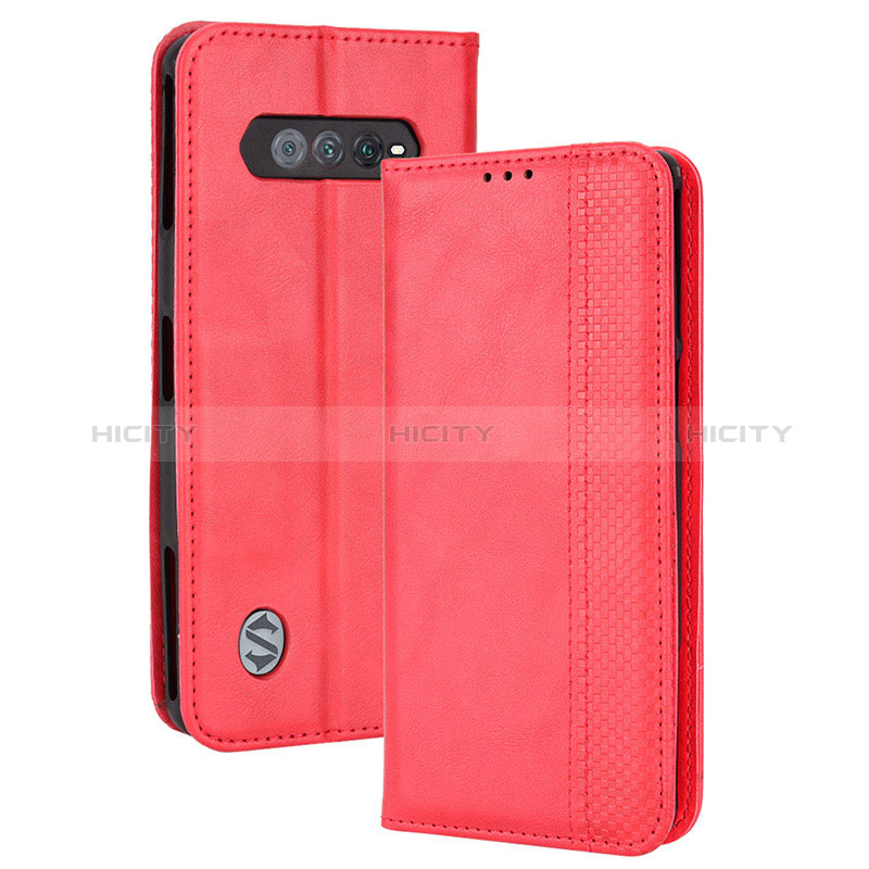 Custodia Portafoglio In Pelle Cover con Supporto BY4 per Xiaomi Black Shark 5 RS 5G Rosso