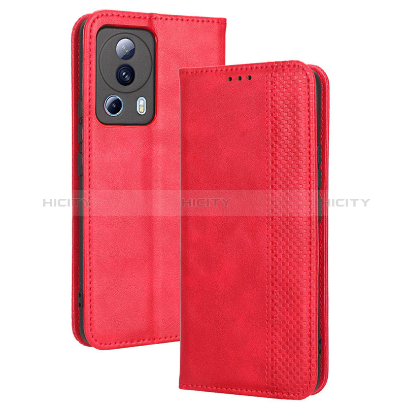 Custodia Portafoglio In Pelle Cover con Supporto BY4 per Xiaomi Civi 2 5G Rosso