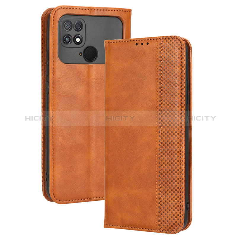 Custodia Portafoglio In Pelle Cover con Supporto BY4 per Xiaomi Poco C40 Marrone