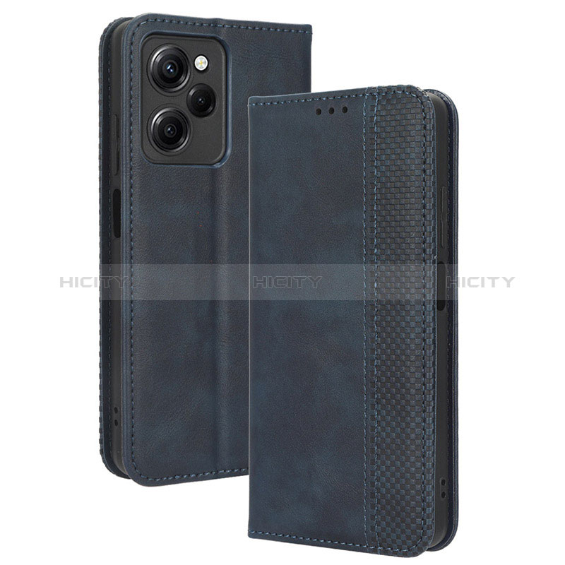 Custodia Portafoglio In Pelle Cover con Supporto BY4 per Xiaomi Poco X5 Pro 5G Blu