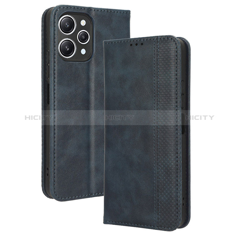 Custodia Portafoglio In Pelle Cover con Supporto BY4 per Xiaomi Redmi 12 4G Blu