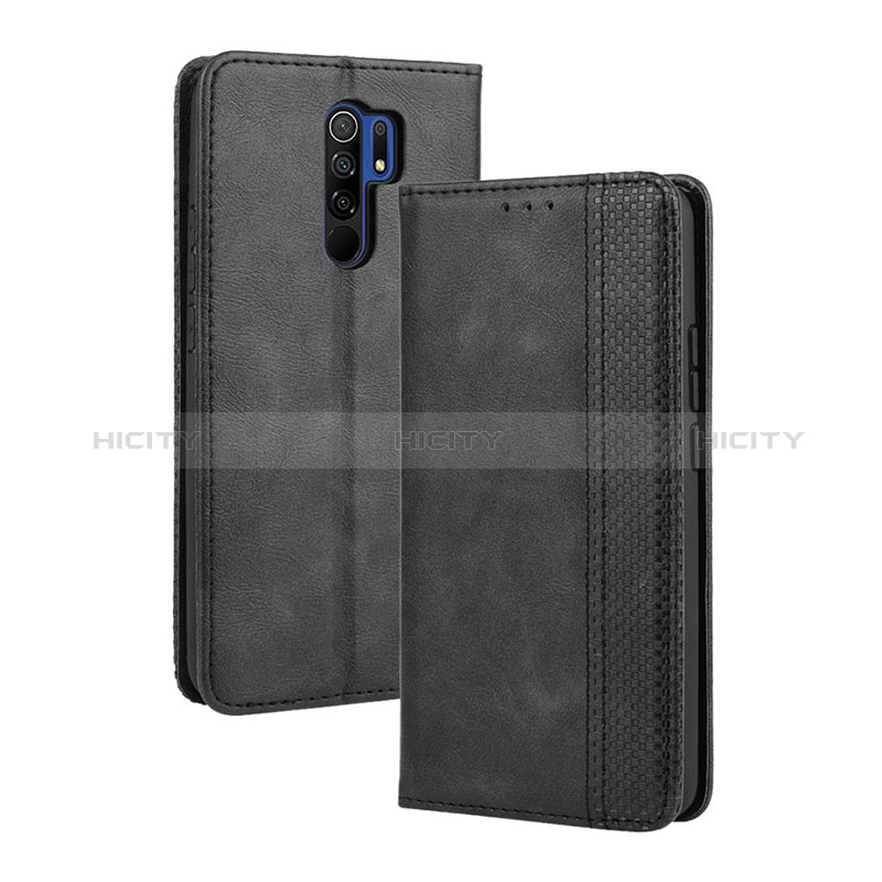 Custodia Portafoglio In Pelle Cover con Supporto BY4 per Xiaomi Redmi 9 Nero