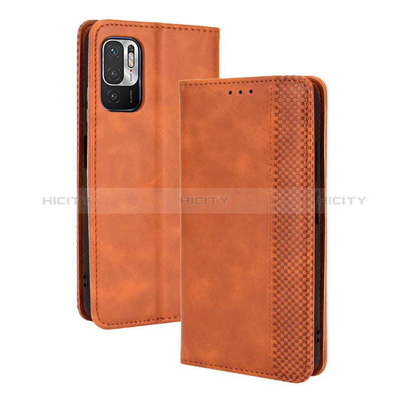 Custodia Portafoglio In Pelle Cover con Supporto BY4 per Xiaomi Redmi Note 10 5G Marrone