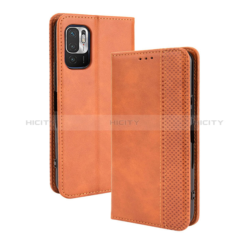 Custodia Portafoglio In Pelle Cover con Supporto BY4 per Xiaomi Redmi Note 10 JE 5G Marrone