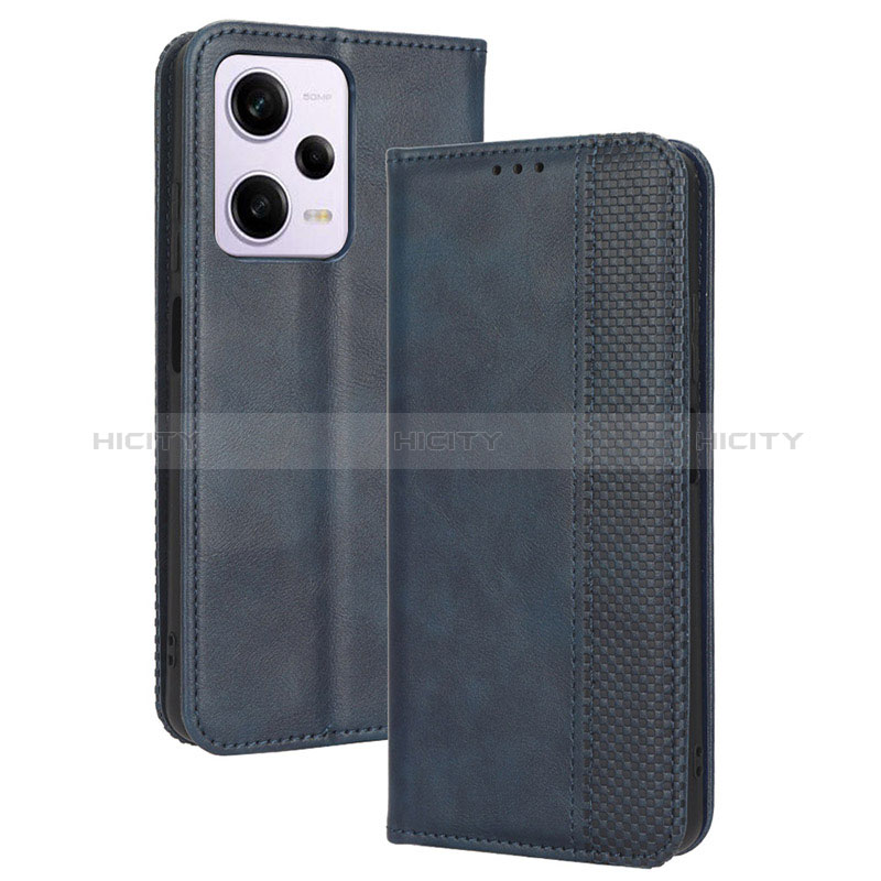 Custodia Portafoglio In Pelle Cover con Supporto BY4 per Xiaomi Redmi Note 12 Pro+ Plus 5G Blu