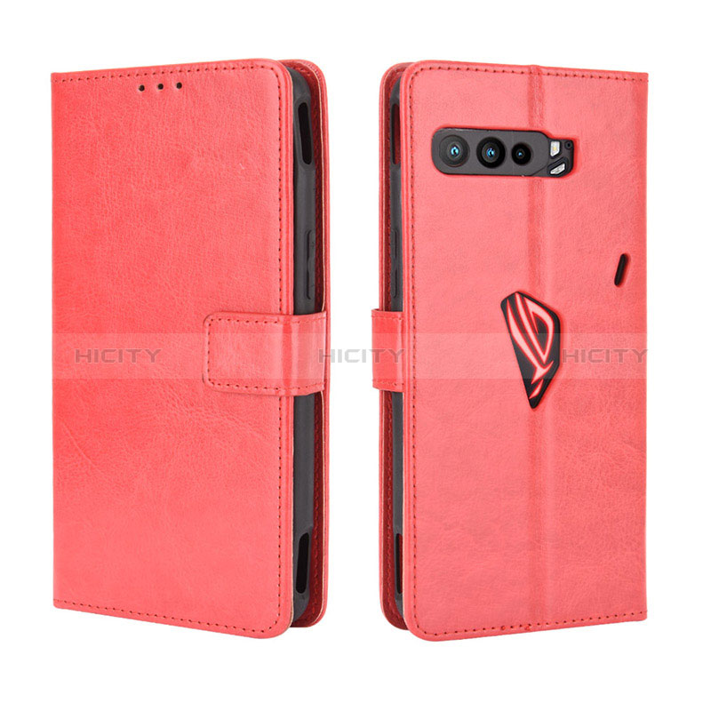 Custodia Portafoglio In Pelle Cover con Supporto BY5 per Asus ROG Phone 3 Rosso