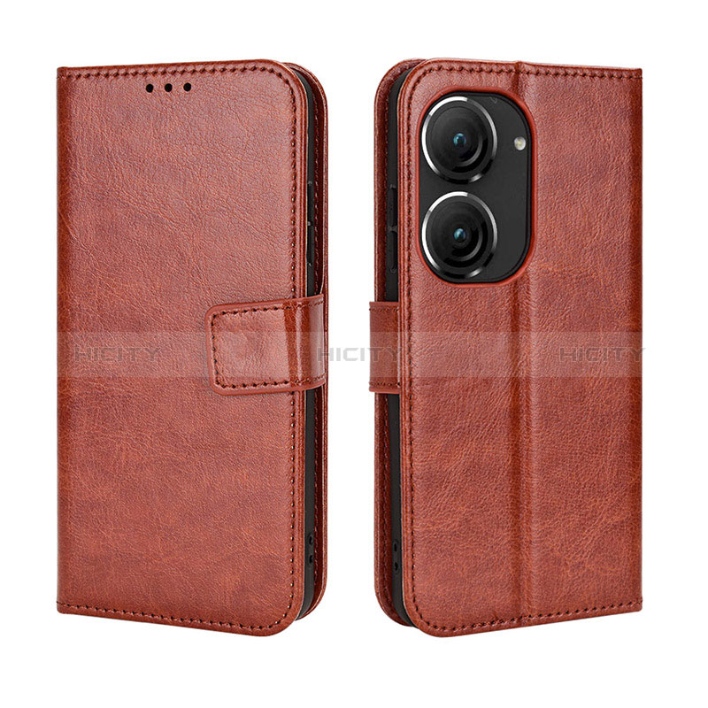 Custodia Portafoglio In Pelle Cover con Supporto BY5 per Asus ZenFone 10 Marrone