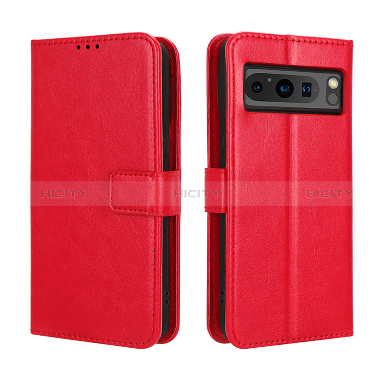 Custodia Portafoglio In Pelle Cover con Supporto BY5 per Google Pixel 8 Pro 5G Rosso