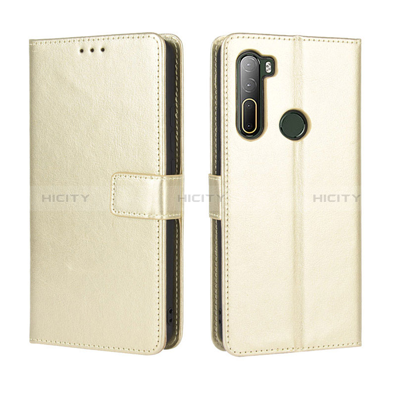 Custodia Portafoglio In Pelle Cover con Supporto BY5 per HTC U20 5G Oro