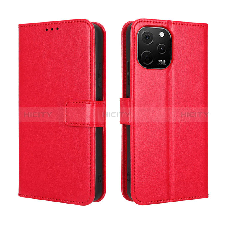 Custodia Portafoglio In Pelle Cover con Supporto BY5 per Huawei Enjoy 50z Rosso