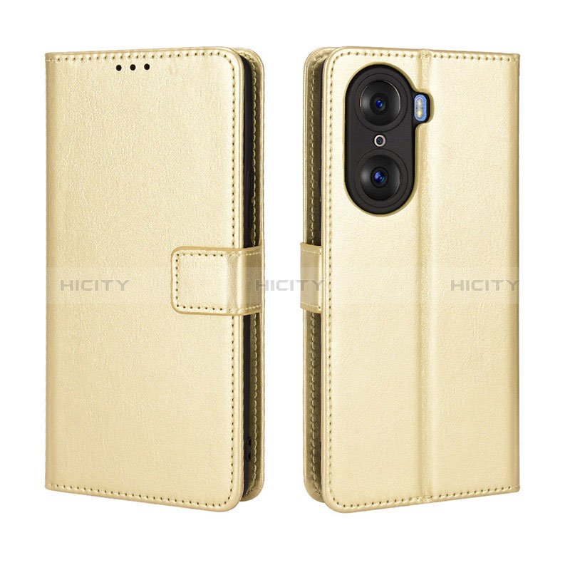 Custodia Portafoglio In Pelle Cover con Supporto BY5 per Huawei Honor 60 5G Oro