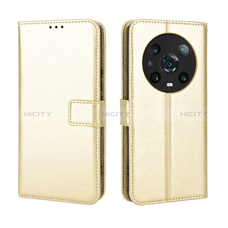 Custodia Portafoglio In Pelle Cover con Supporto BY5 per Huawei Honor Magic4 Pro 5G Oro