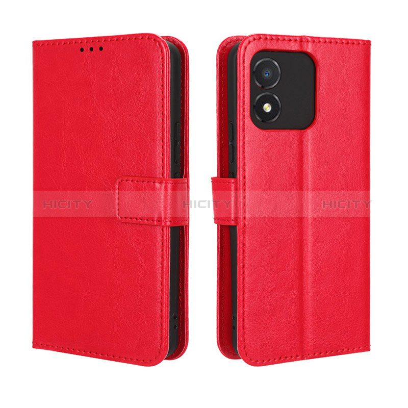 Custodia Portafoglio In Pelle Cover con Supporto BY5 per Huawei Honor X5 Rosso