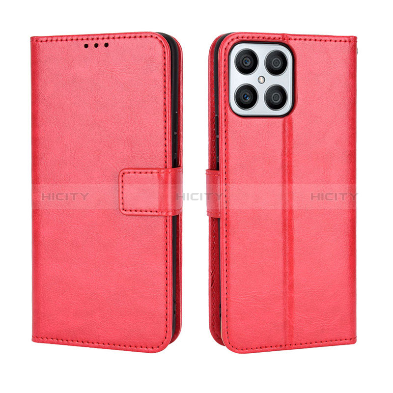 Custodia Portafoglio In Pelle Cover con Supporto BY5 per Huawei Honor X8 4G Rosso