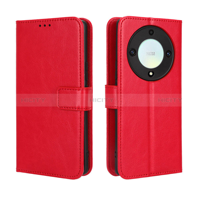 Custodia Portafoglio In Pelle Cover con Supporto BY5 per Huawei Honor X9a 5G Rosso