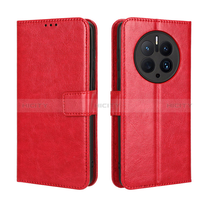 Custodia Portafoglio In Pelle Cover con Supporto BY5 per Huawei Mate 50 Pro Rosso