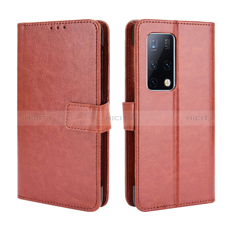 Custodia Portafoglio In Pelle Cover con Supporto BY5 per Huawei Mate X2 Marrone