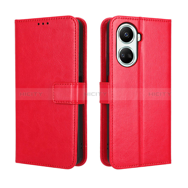 Custodia Portafoglio In Pelle Cover con Supporto BY5 per Huawei Nova 10 SE Rosso