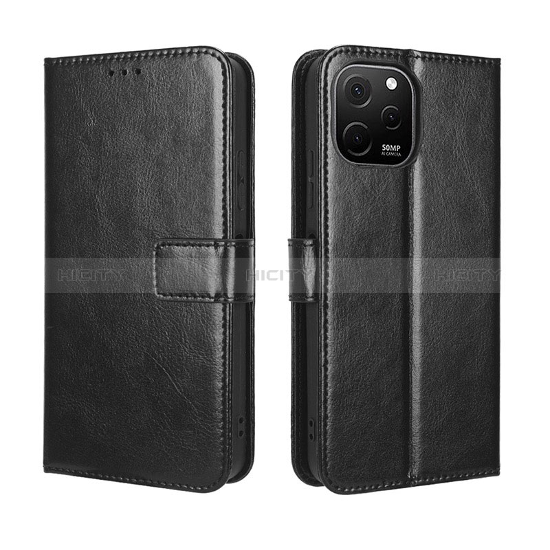 Custodia Portafoglio In Pelle Cover con Supporto BY5 per Huawei Nova Y61 Nero