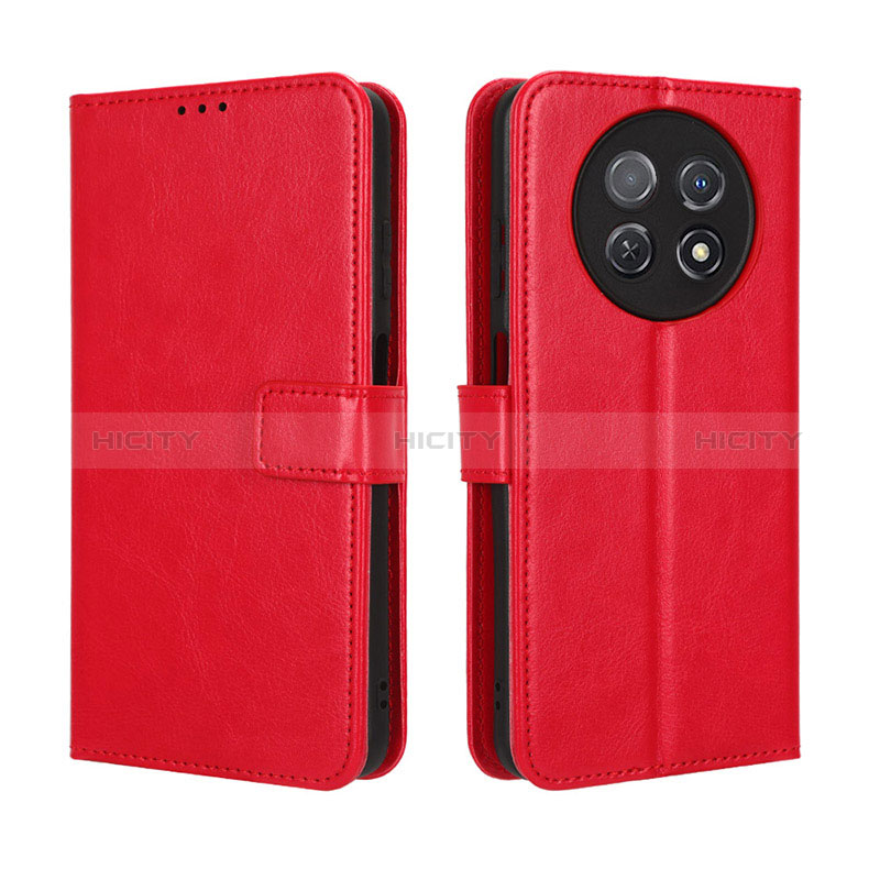 Custodia Portafoglio In Pelle Cover con Supporto BY5 per Huawei Nova Y91 Rosso