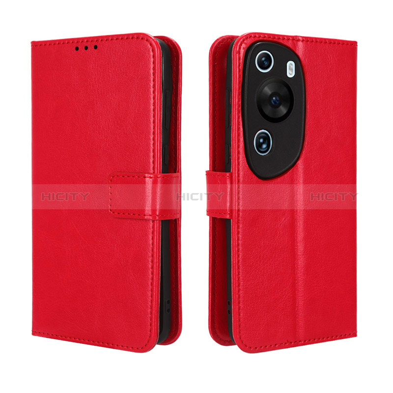 Custodia Portafoglio In Pelle Cover con Supporto BY5 per Huawei P60 Art Rosso