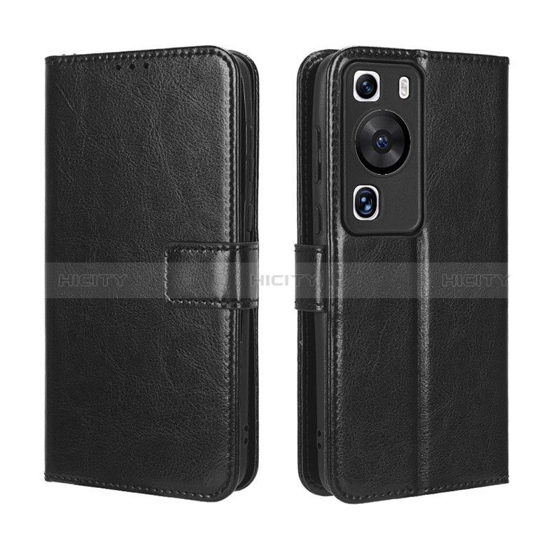 Custodia Portafoglio In Pelle Cover con Supporto BY5 per Huawei P60 Pro Nero