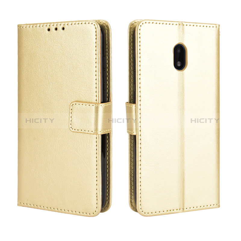 Custodia Portafoglio In Pelle Cover con Supporto BY5 per Nokia C01 Plus Oro