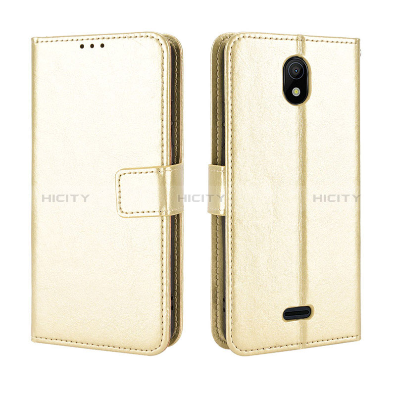 Custodia Portafoglio In Pelle Cover con Supporto BY5 per Nokia C100 Oro