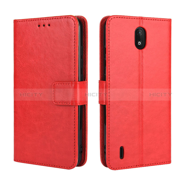 Custodia Portafoglio In Pelle Cover con Supporto BY5 per Nokia C2 Rosso