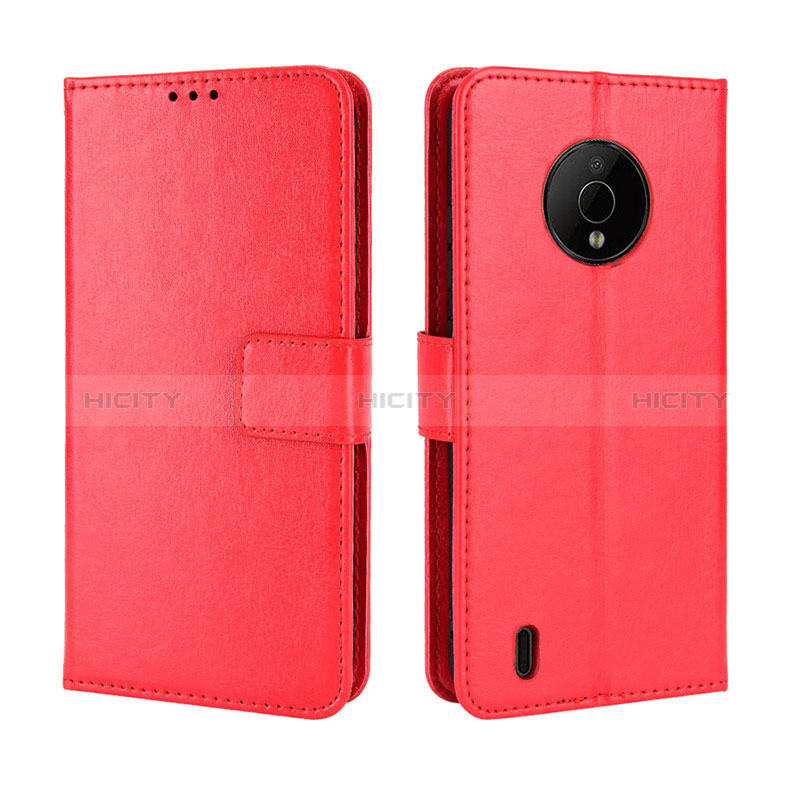 Custodia Portafoglio In Pelle Cover con Supporto BY5 per Nokia C200 Rosso