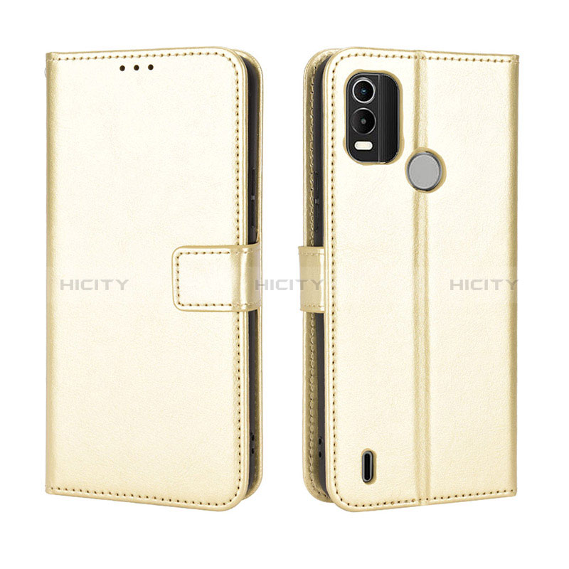 Custodia Portafoglio In Pelle Cover con Supporto BY5 per Nokia C21 Plus Oro