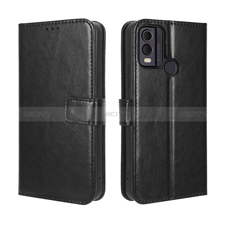 Custodia Portafoglio In Pelle Cover con Supporto BY5 per Nokia C22 Nero