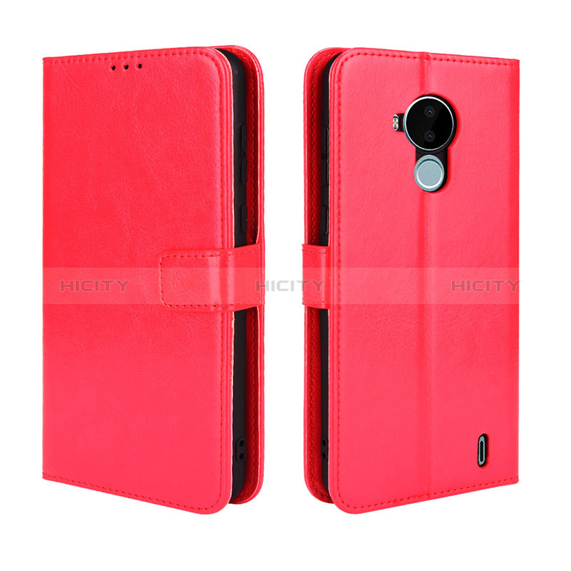 Custodia Portafoglio In Pelle Cover con Supporto BY5 per Nokia C30 Rosso