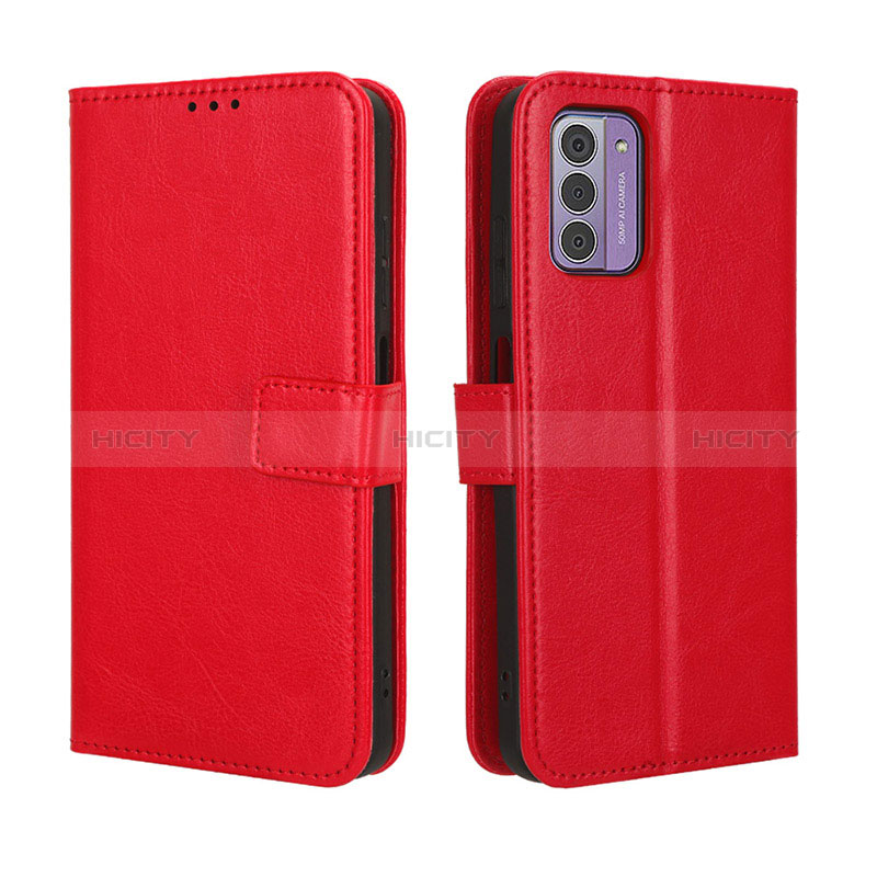 Custodia Portafoglio In Pelle Cover con Supporto BY5 per Nokia G310 5G Rosso