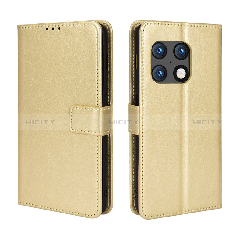 Custodia Portafoglio In Pelle Cover con Supporto BY5 per OnePlus 10 Pro 5G Oro