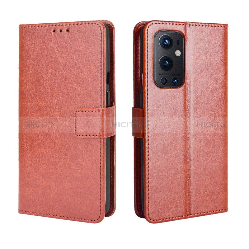 Custodia Portafoglio In Pelle Cover con Supporto BY5 per OnePlus 9 Pro 5G Marrone