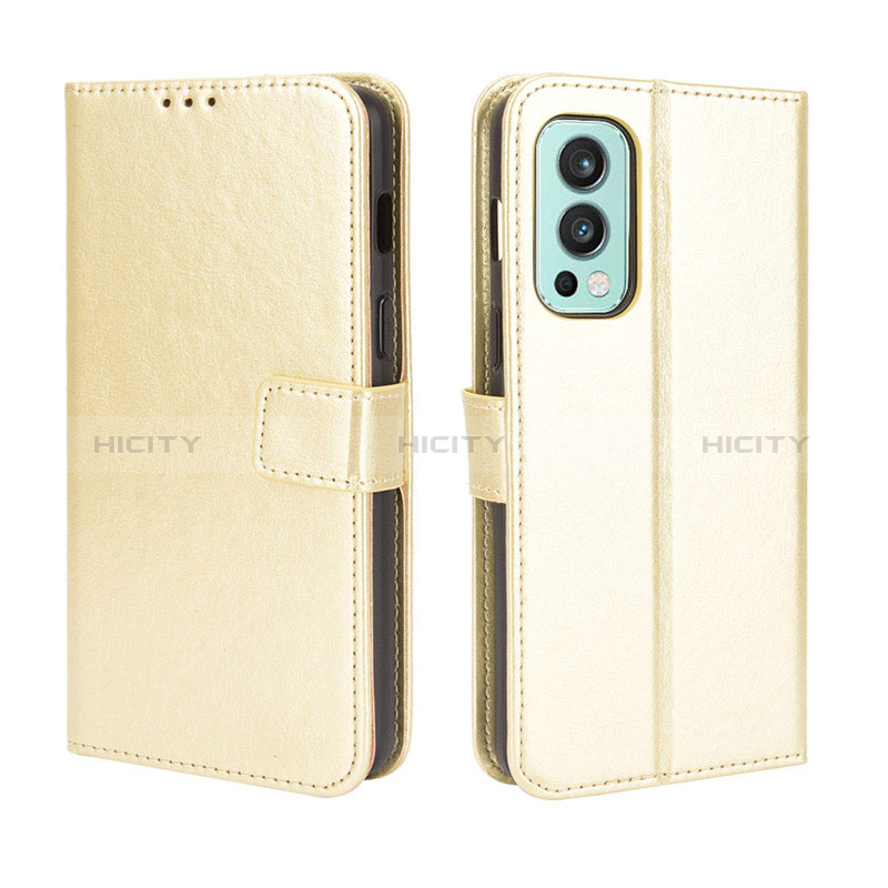 Custodia Portafoglio In Pelle Cover con Supporto BY5 per OnePlus Nord 2 5G Oro