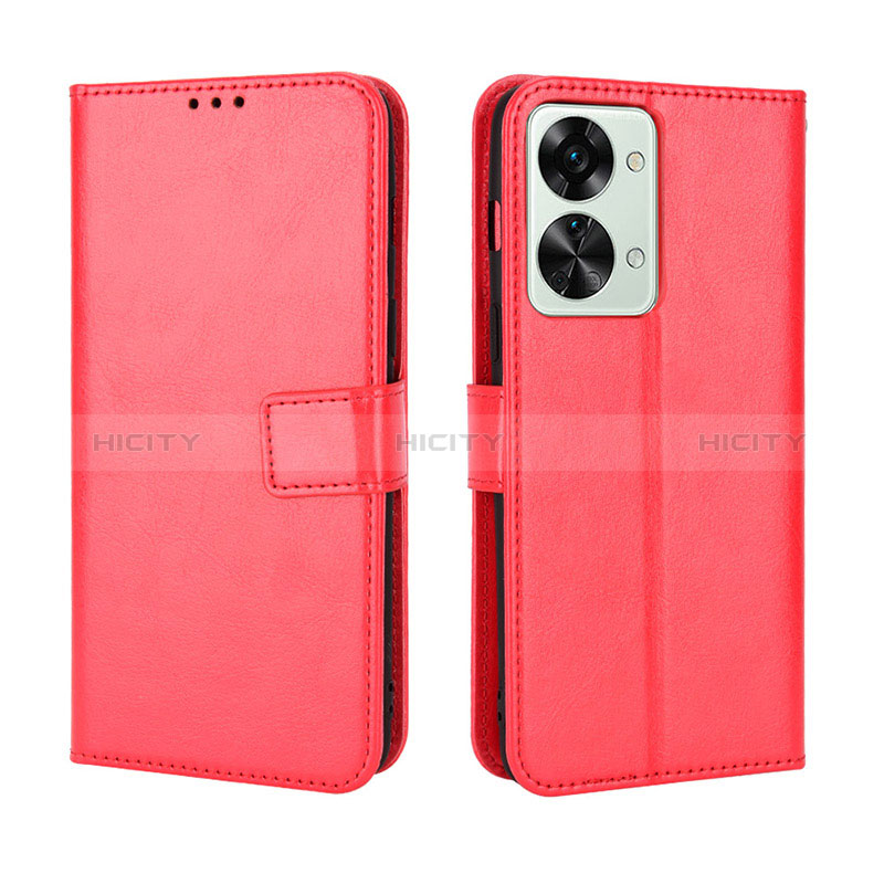 Custodia Portafoglio In Pelle Cover con Supporto BY5 per OnePlus Nord 2T 5G Rosso