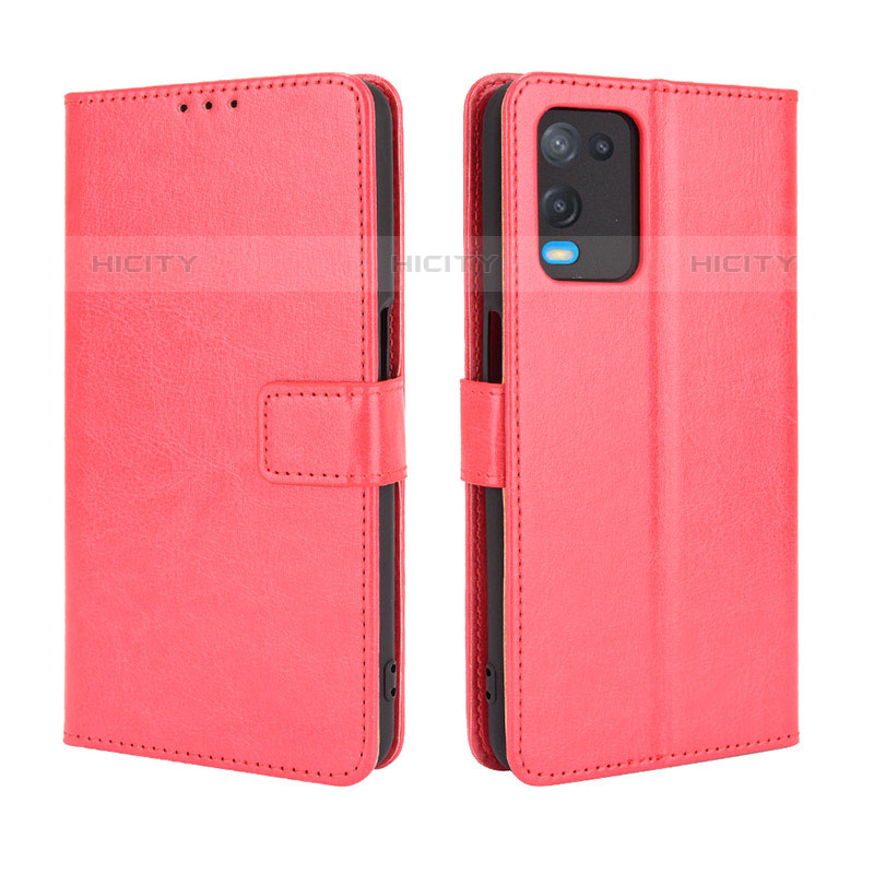 Custodia Portafoglio In Pelle Cover con Supporto BY5 per Oppo A54 4G Rosso